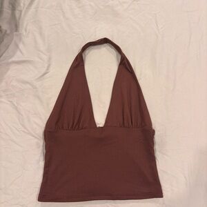 Brown Halter Neck Top